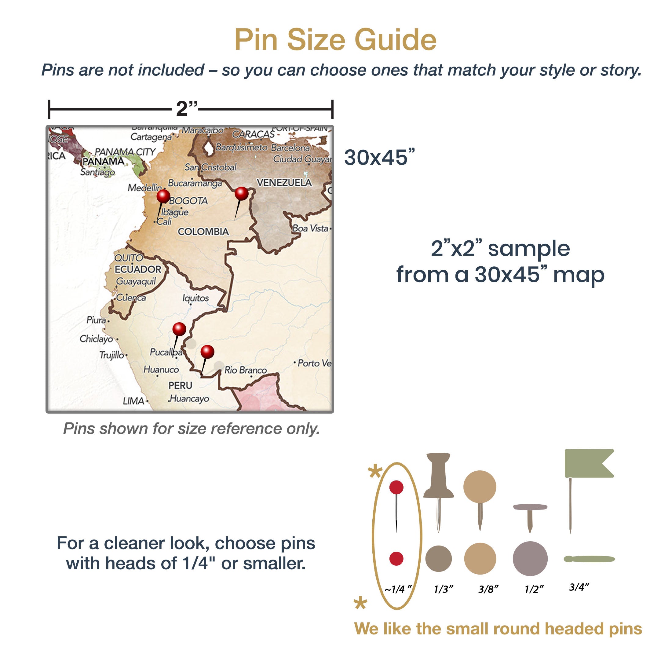 Push pin guide showing how to mark travels on the pastel anniversary world map.