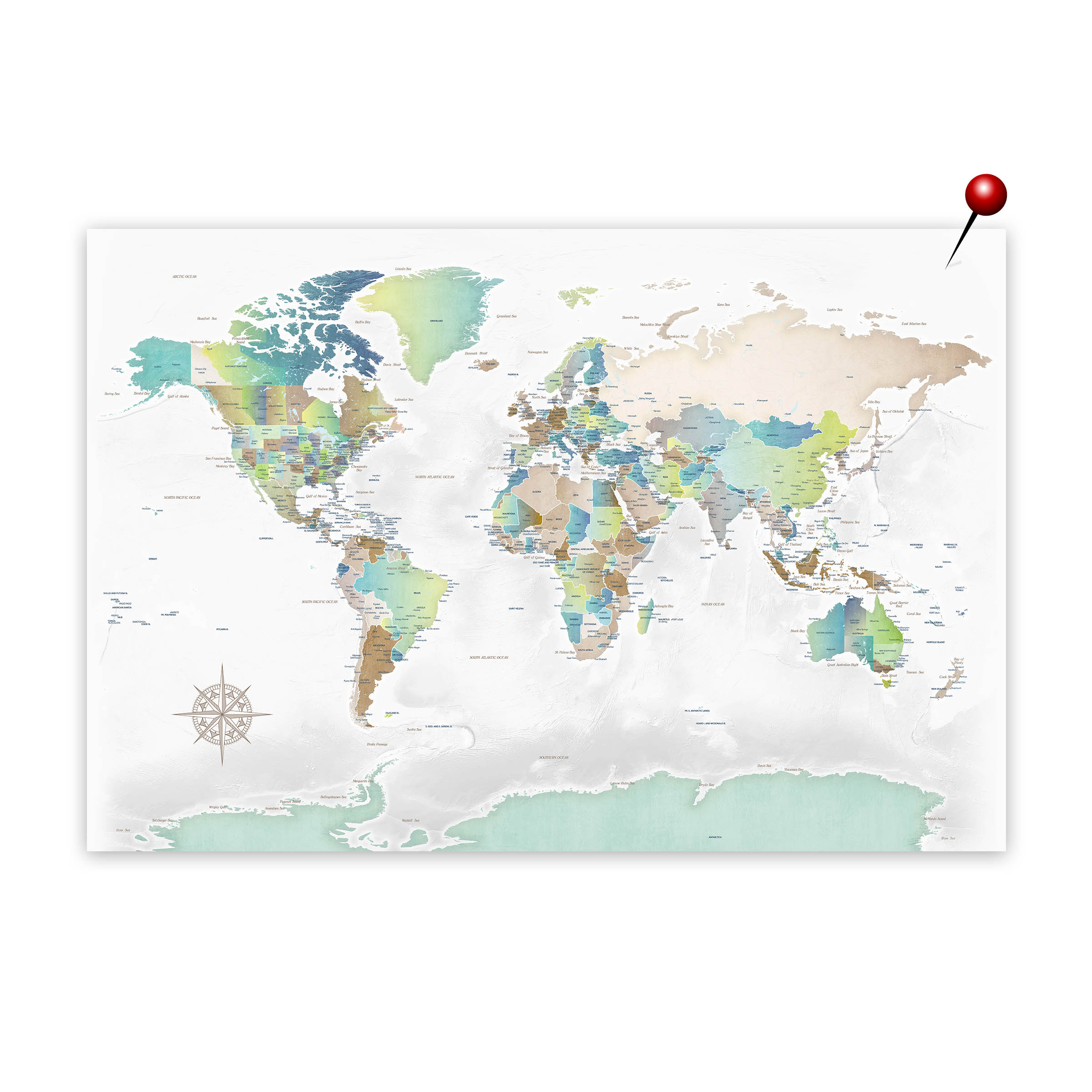 Personalized World Retirement Map Gift for Travelers