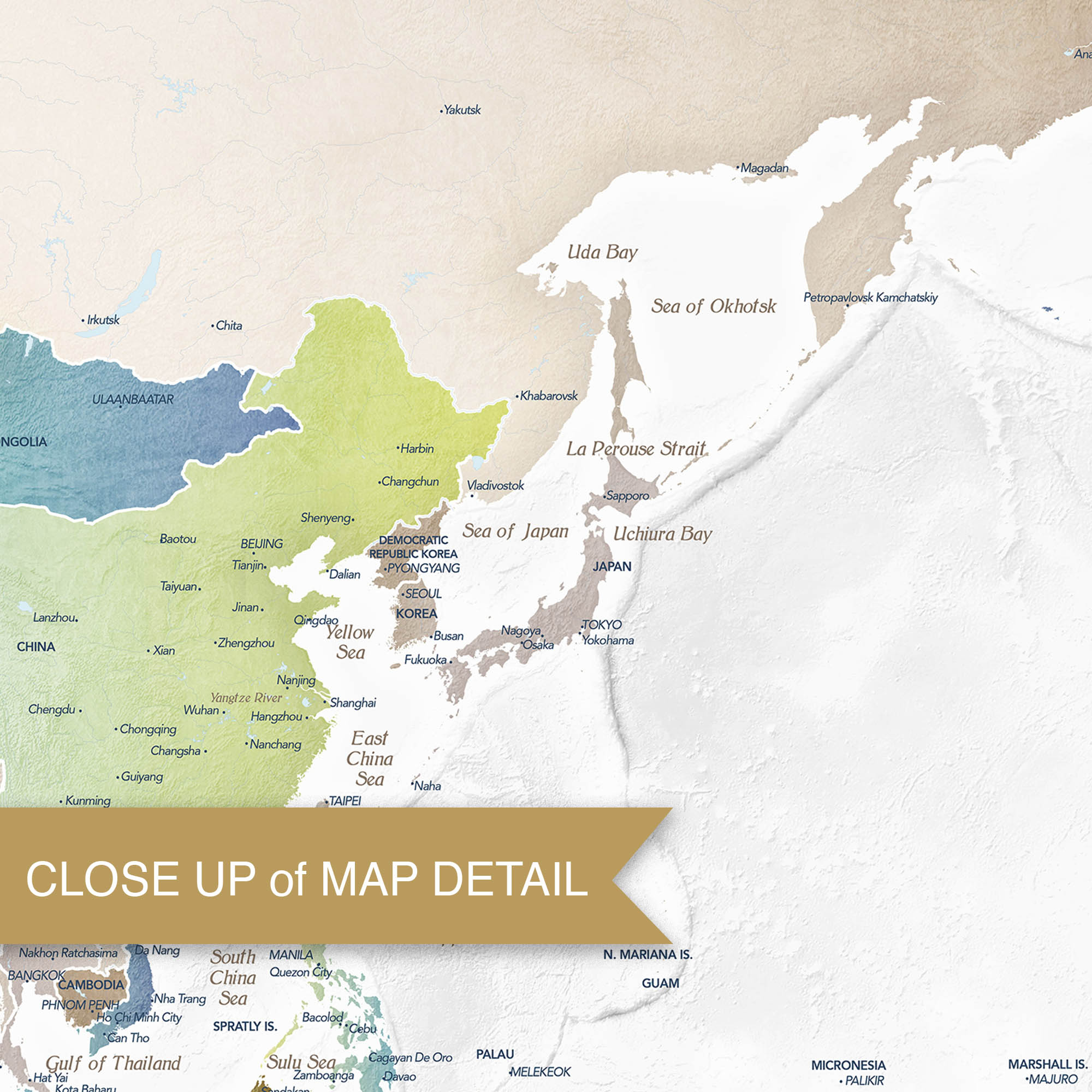 detailed Close up of custom retirement map