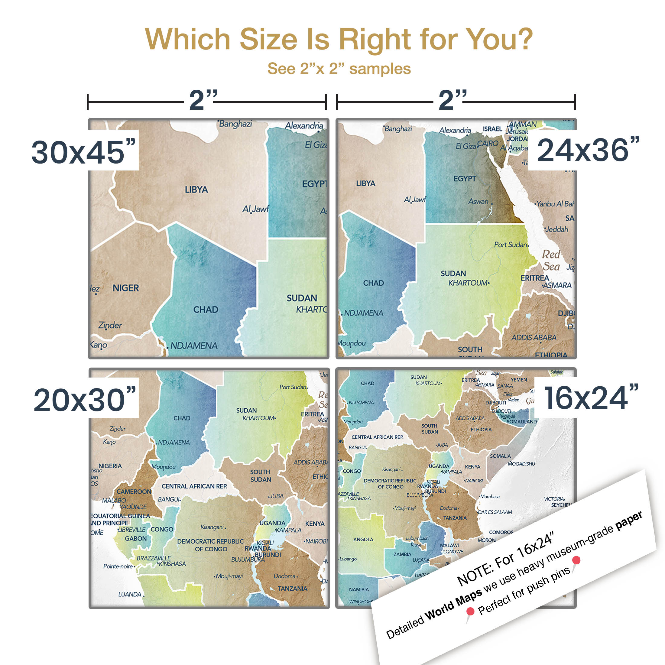 Close examples of personalized world retirement map gift