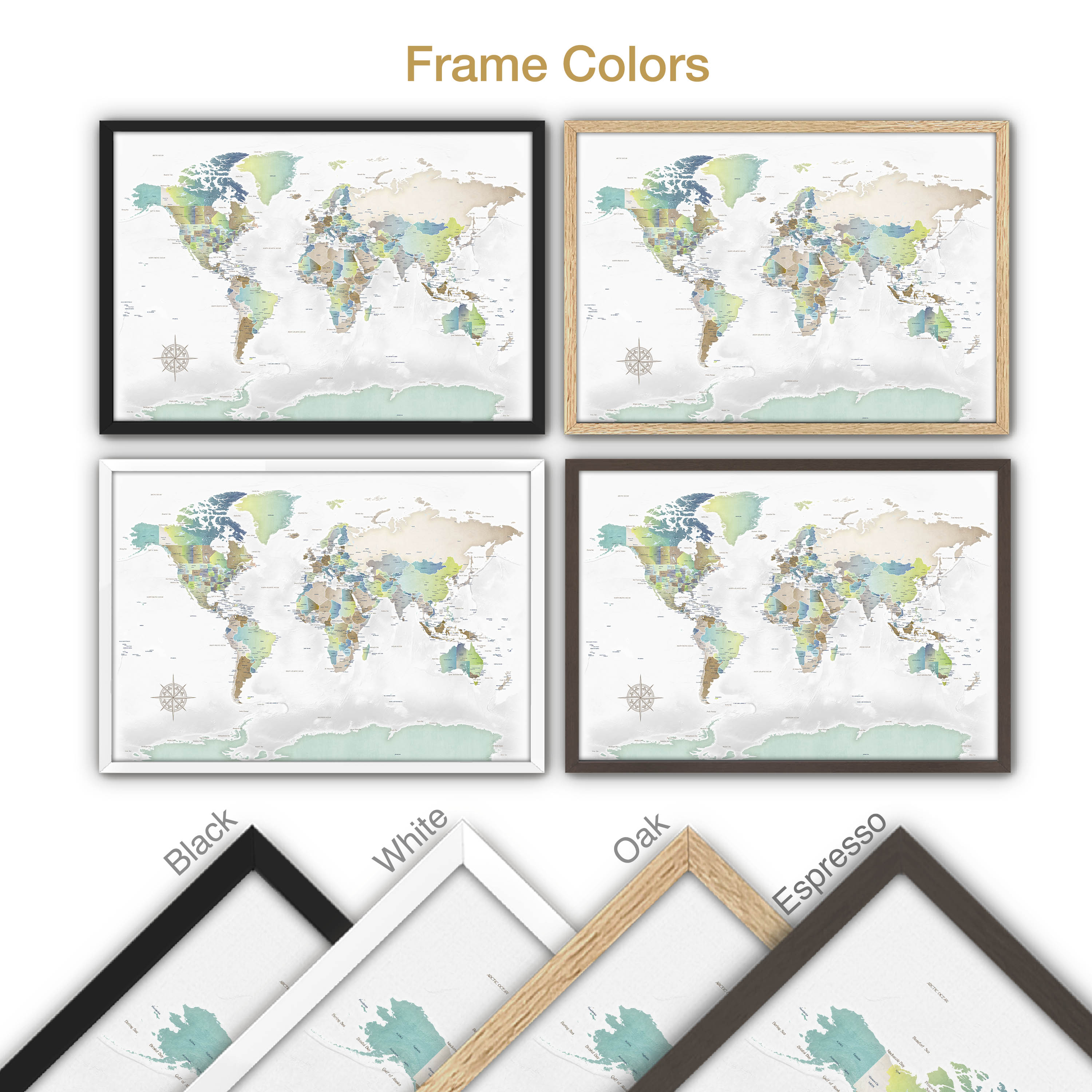 Personalized World Retirement Map Gift for Travelers