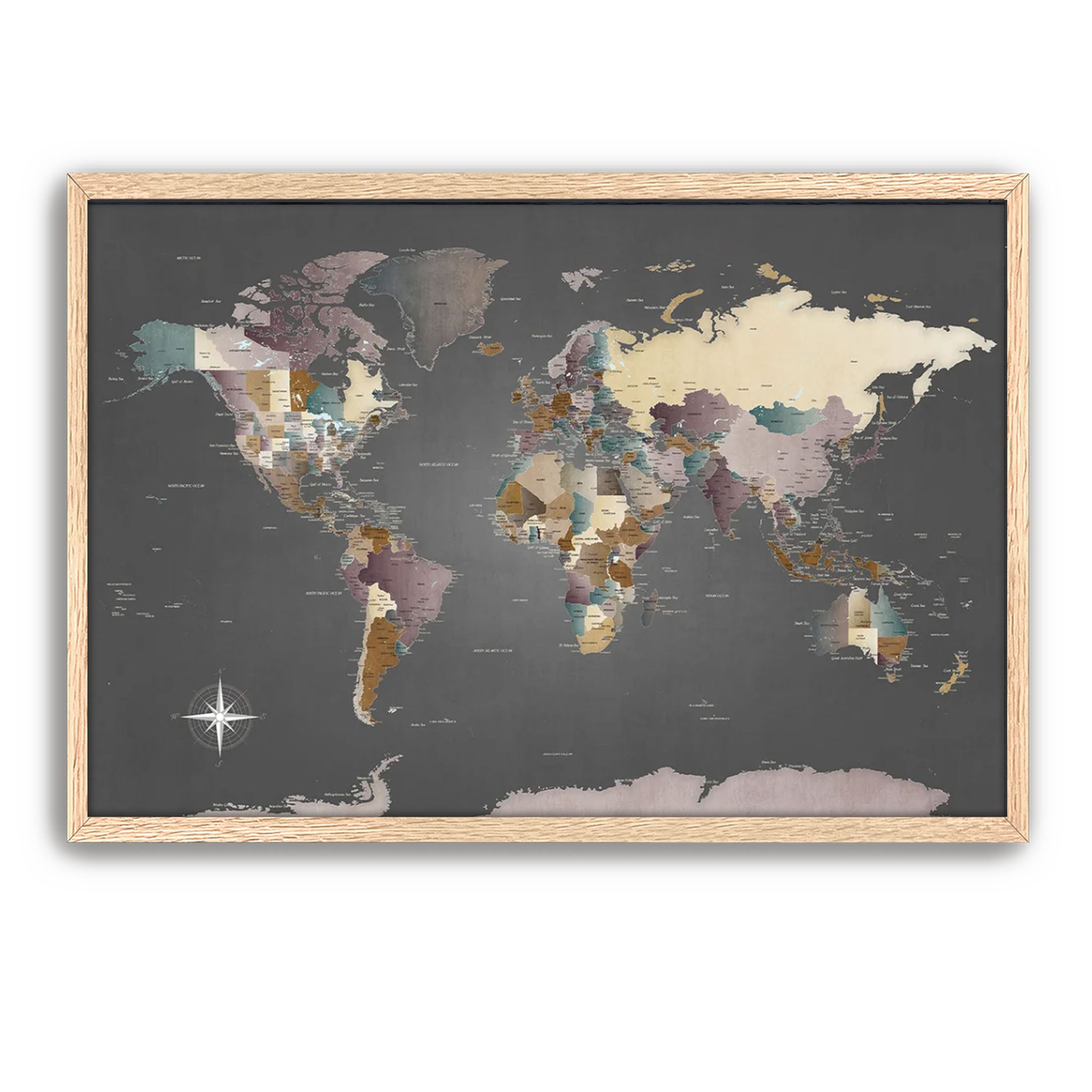 Personalized Canvas Push Pin World Map Art