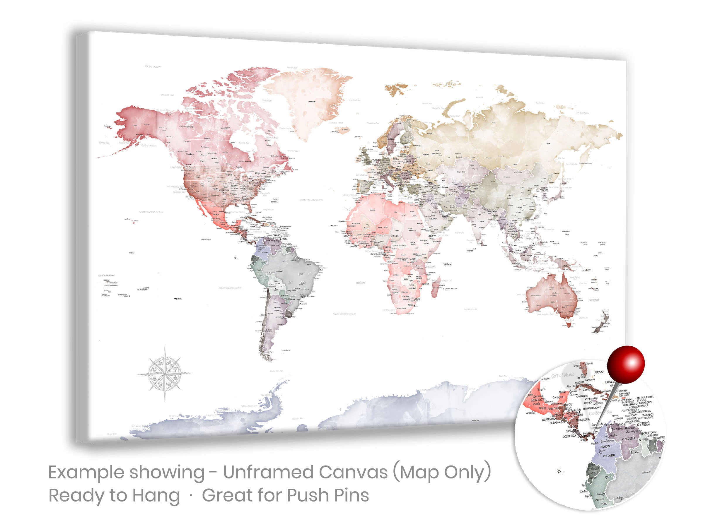 Life is a Journey Push Pin Travel Map - Personalized World Map