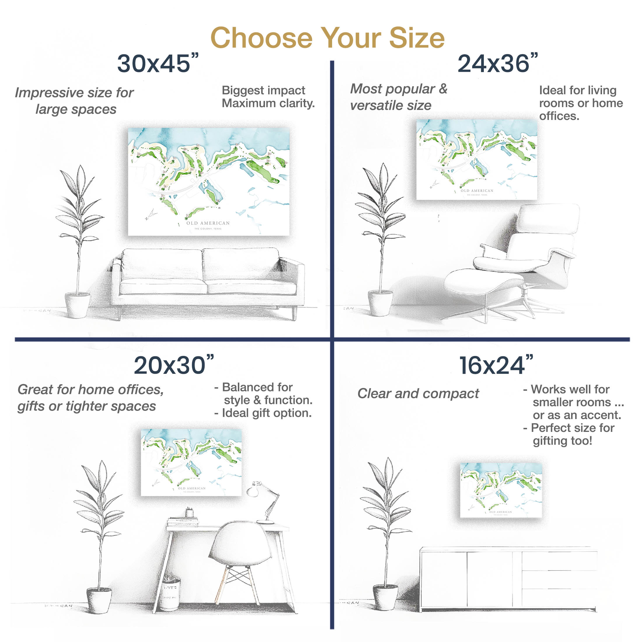 Old American Golf Course - Wall Art Print