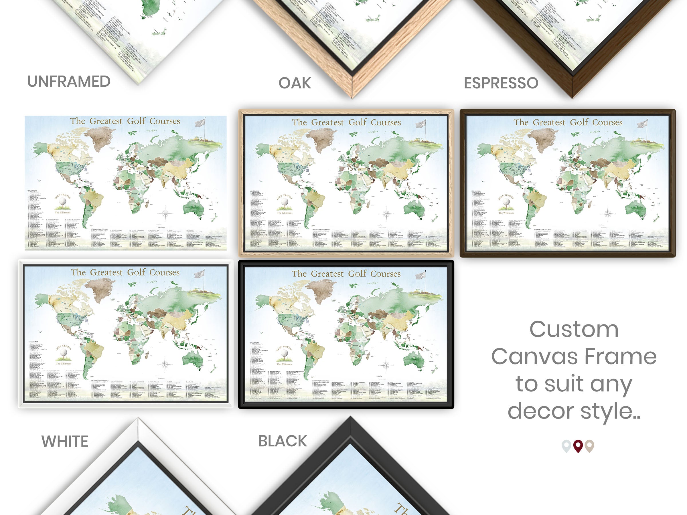 Personalized Pin Map of the Best Golf Courses in the World